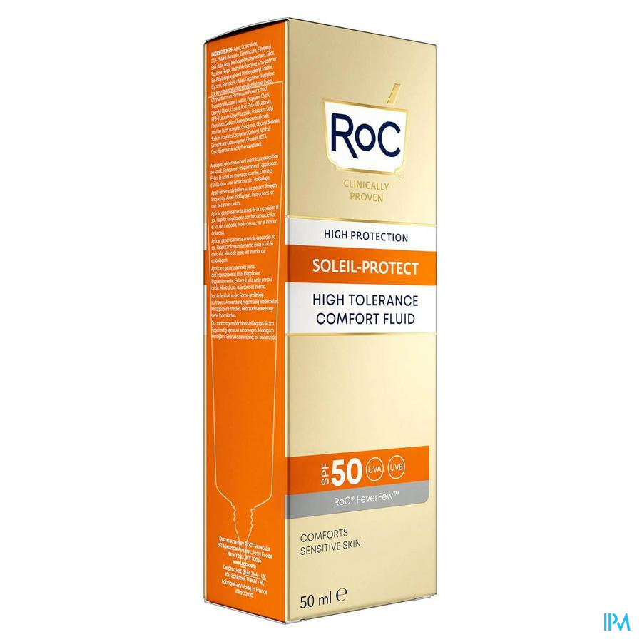vignette Roc Soleil Protect Visage Fluide Haute Tolerance Reconfortant Spf50+ 50ml