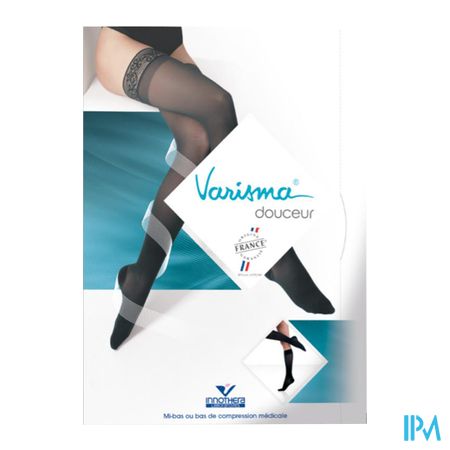 vignette Innothera Varisma2 Douceur Bas Cuisse Autofixant Court Noir T2+