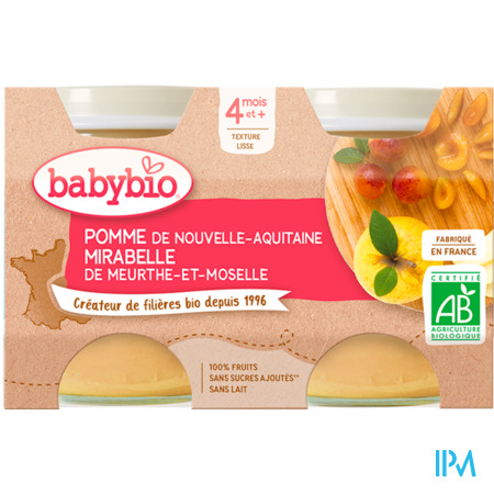 vignette BABYBIO PF MIRABELLE/POMME 2X130G