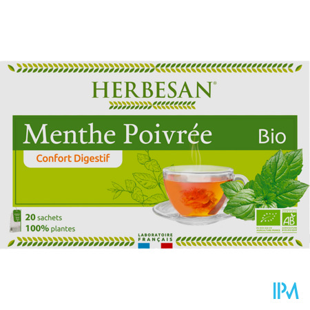 vignette Herbesan Infusion Menthe Poivree Bio Sechet 20