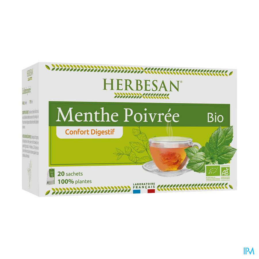 produit HERBESAN INFUSION BIO MENTHE POIVREE 20