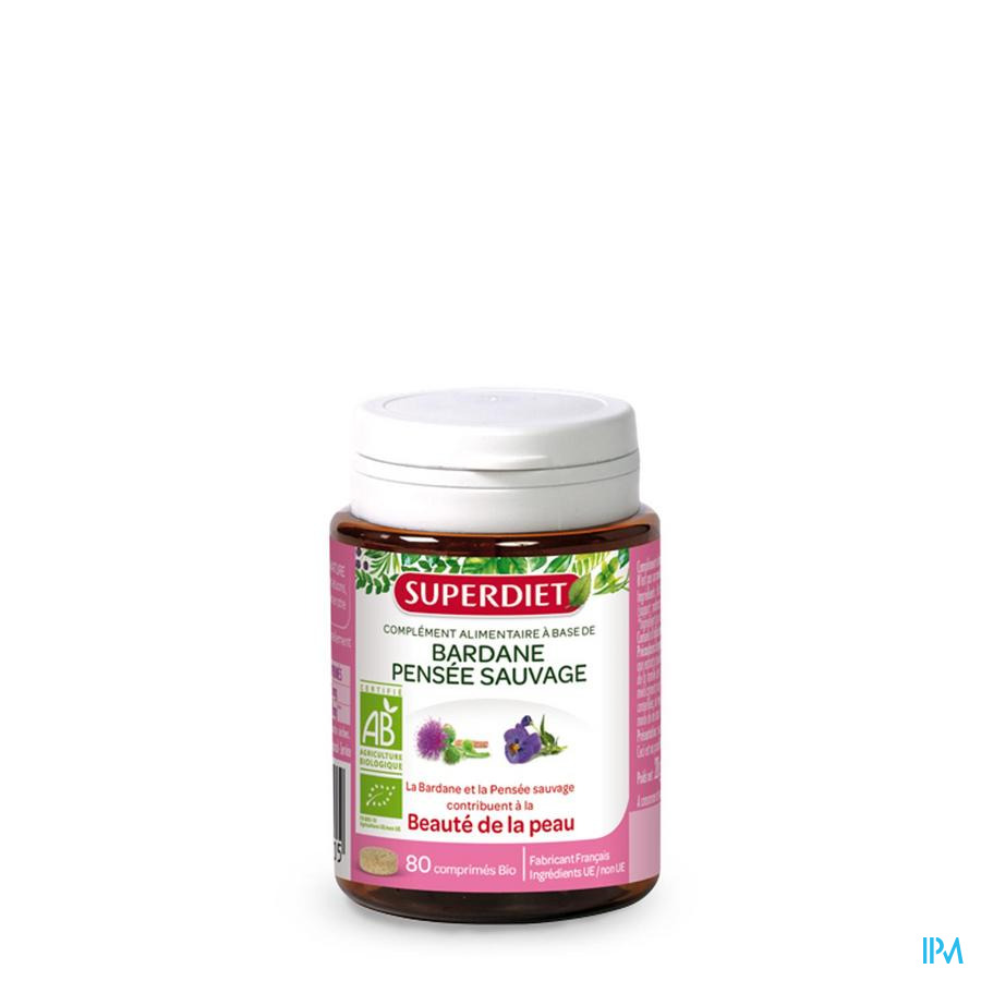 vignette Superdiet Bardane Pensee Sauvage Bio Comprime 80