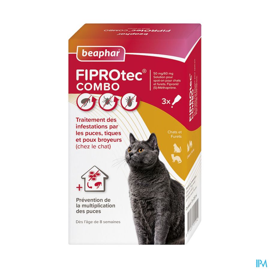 produit FIPROTEC COMBO CHAT PLAQ/3