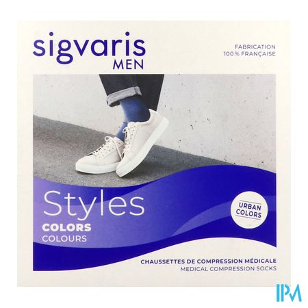 vignette Sigvaris2 Styles Colors Chaussette Homme Noire Aubergine Long Medium