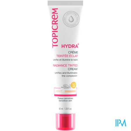 vignette Topicrem Hydra+ Creme Teintee Eclat Spf50 Light 40ml