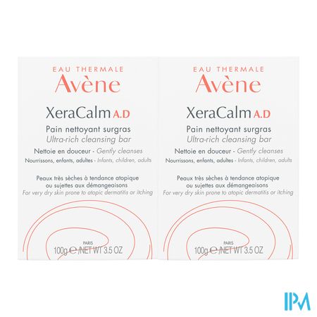 vignette Eau Thermale Avene Xeracalm Ad Pain Nettoyant Surgras 100g Duo