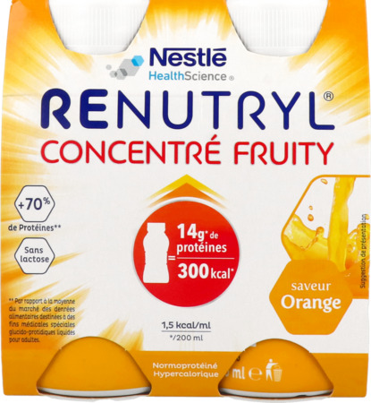 produit Renutryl Concentre Fruity Boisson Orange 200ml X4
