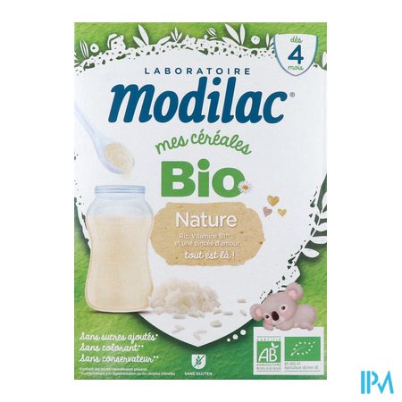 vignette Modilac Cereales Bio Nature +4mois 250g