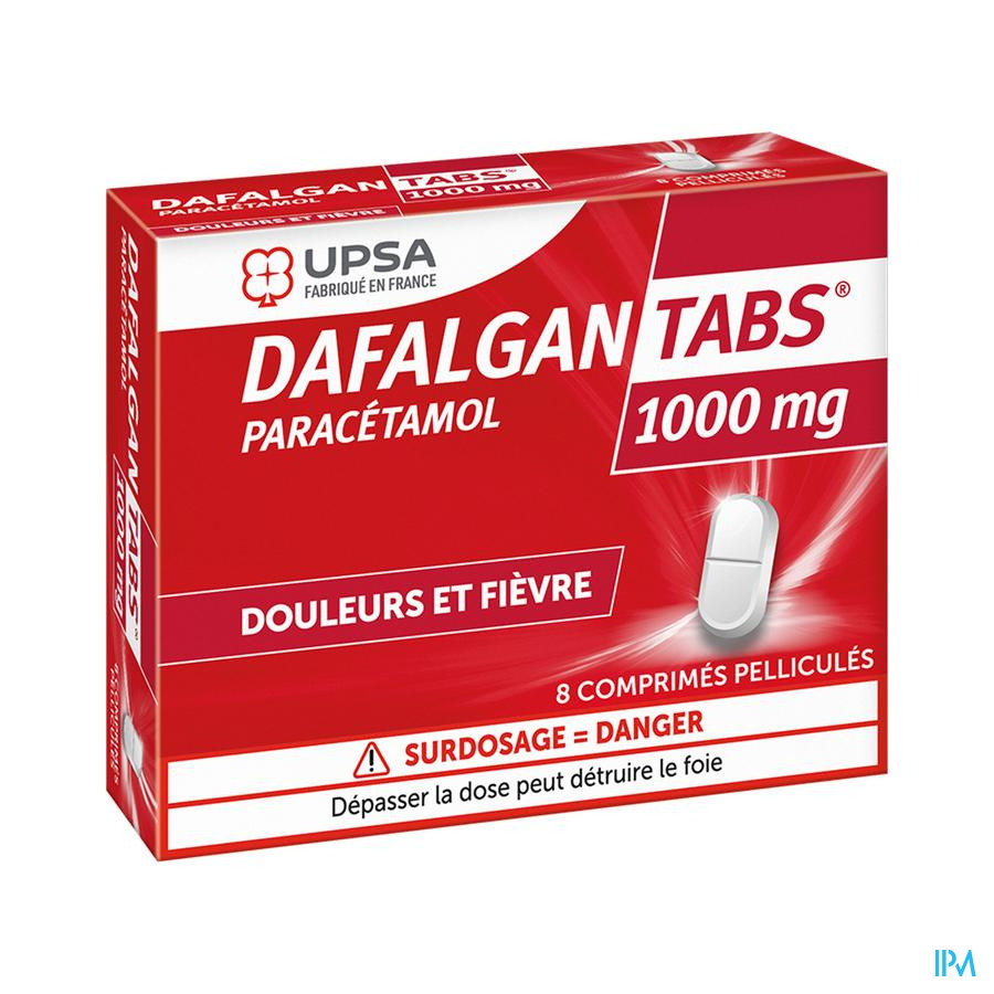 vignette DAFALGANTABS 1000MG CPR 8
