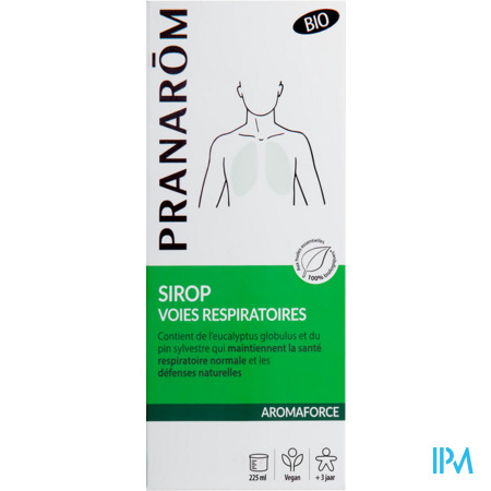 vignette Pranarom Aromaforce Sirop Voies Respiratoires Bio 225ml