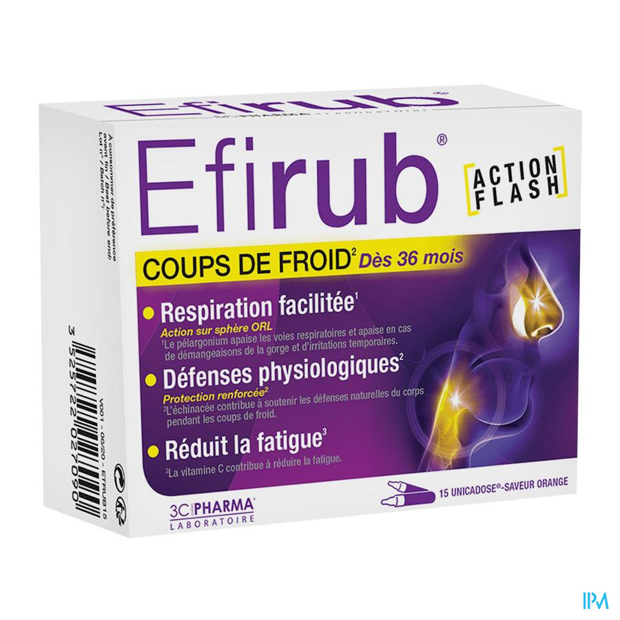 vignette 3c Pharma Efirub Coups De Froid Unicadose 15