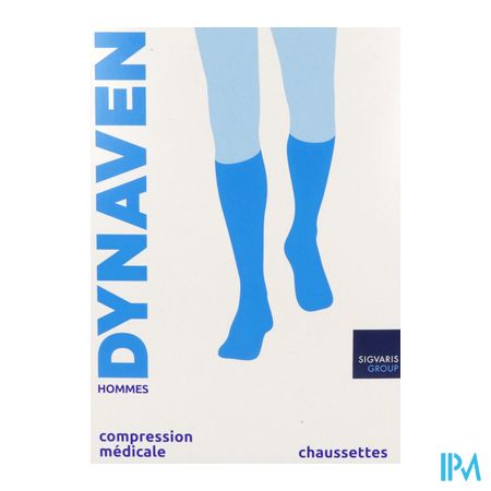 vignette Sigvaris2 Dynaven Fin Chaussette Homme Marine Long Medium