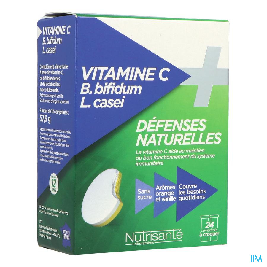 Nutrisante Vitamine C + Ginseng Comprime Croquer 12 X2 Pharmacie de