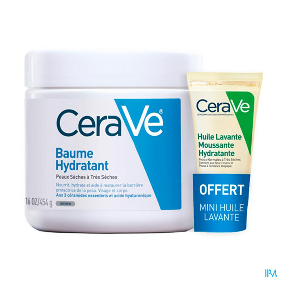 produit Cerave Baume Hydratant Pot 454ml + Huile Lavante Offerte 15ml