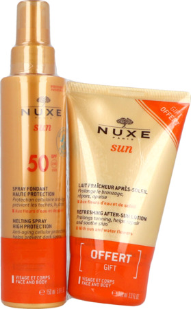 produit Nuxe Sun Spray Fondant Spf50 150ml + Apres Soleil 100ml