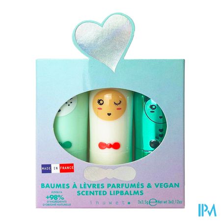 produit Inuwet Baume A Levres Barbe A Papa + Pomme + Cupcake 3g5 X3
