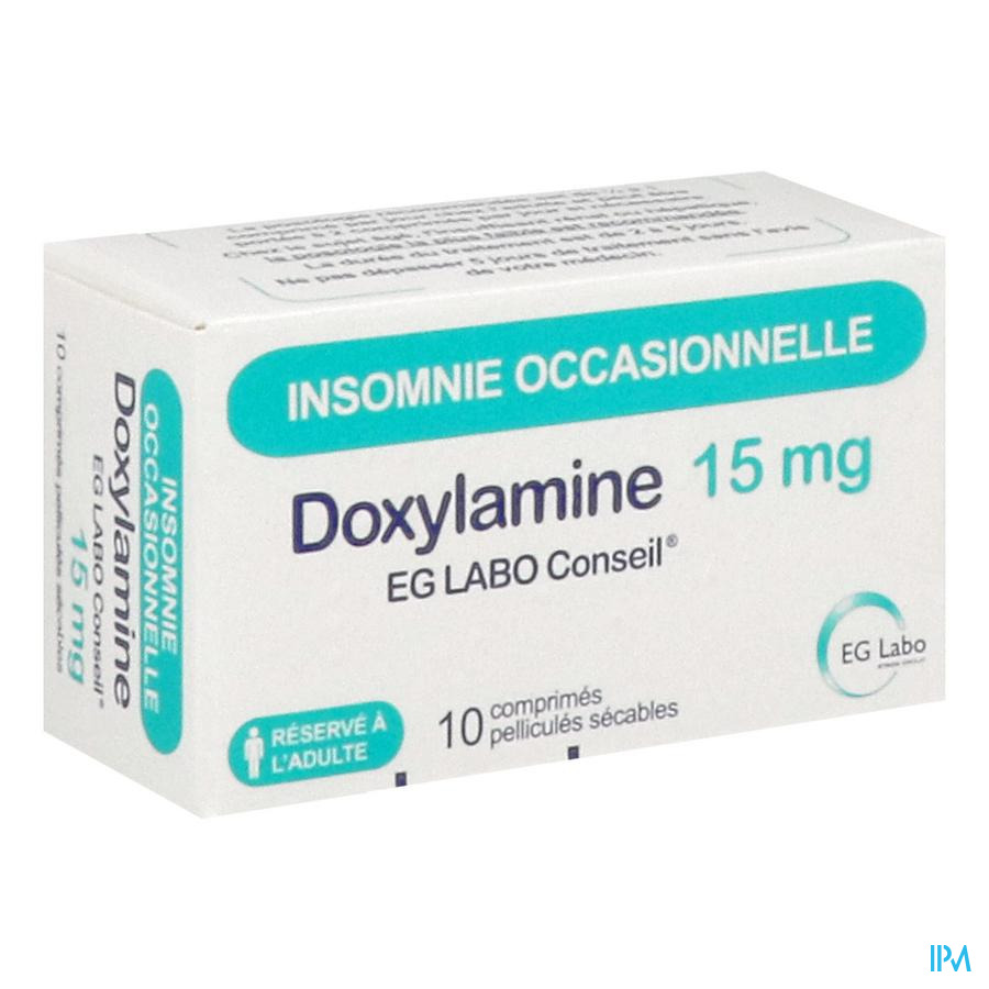 vignette DOXYLAMINE 15MG EG CPR SEC 10