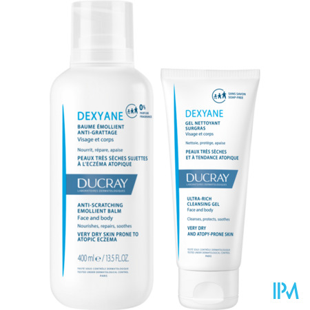 vignette Ducray Dexyane Baume Emollient 400ml + Gel 100ml Offert