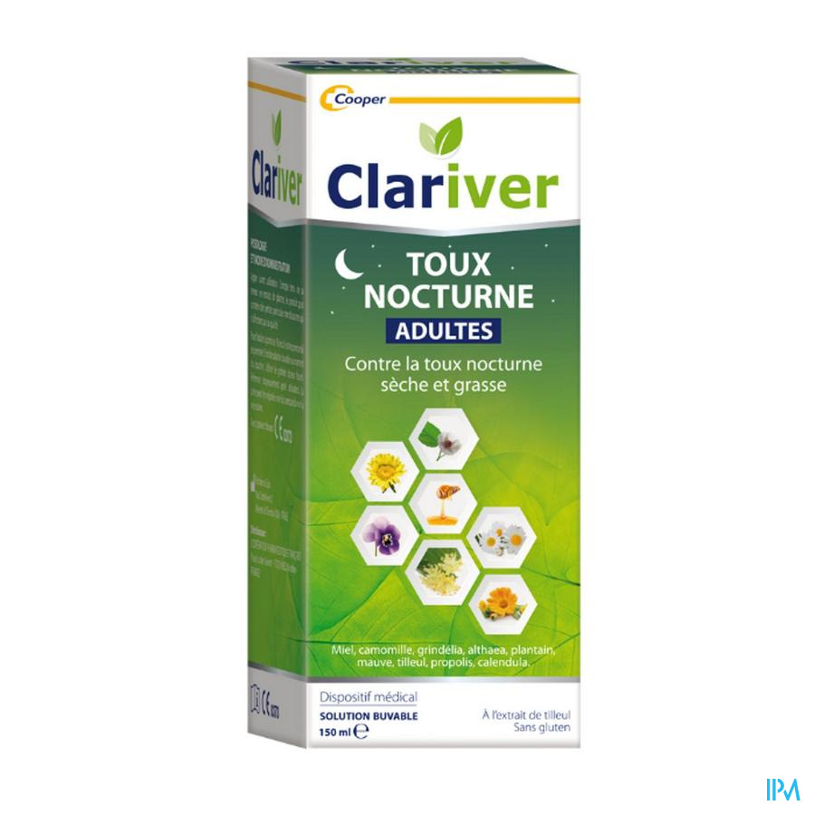 vignette Cooper Clariver Toux Nocturne Adulte Sirop 150ml