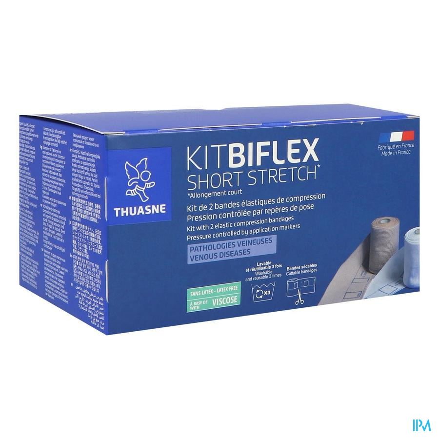 vignette Thuasne Biflex Kit Bande Compression Allongement Court T2