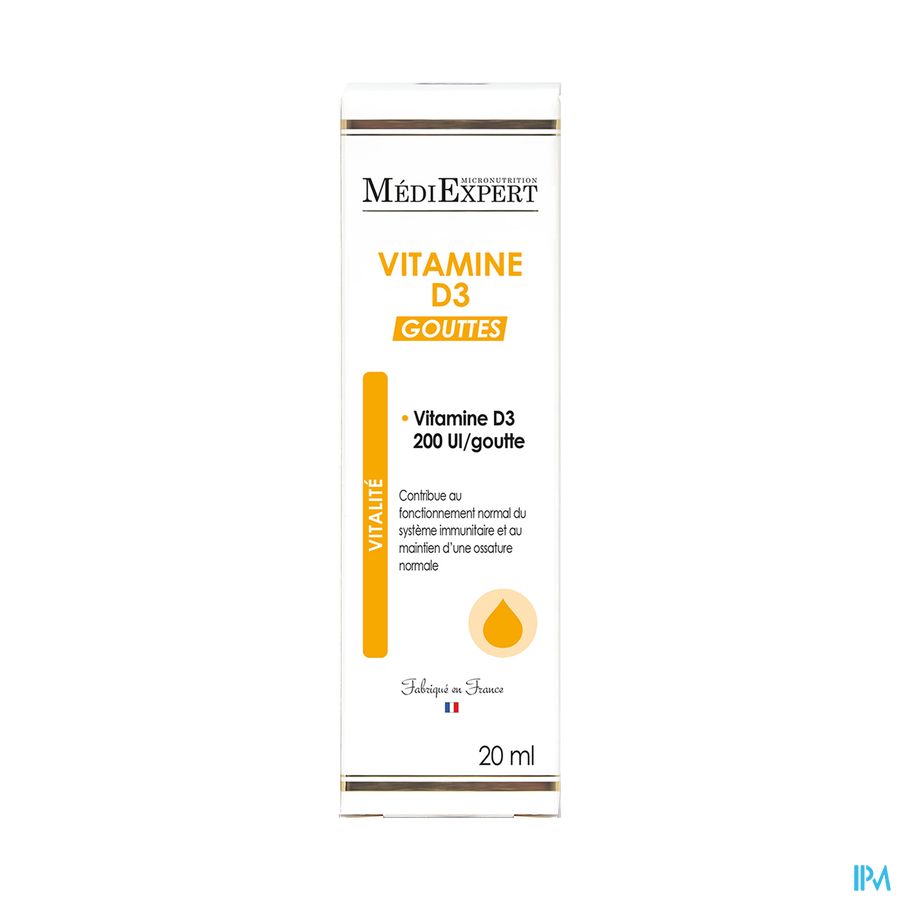 vignette MEDIEXPERT VITAMINE D3 GOUTTES 20ML
