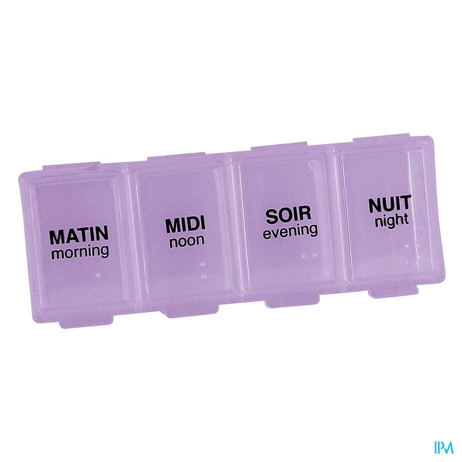 vignette Anycare Pilulier Journalier 4cas Bleu Violet Ws04