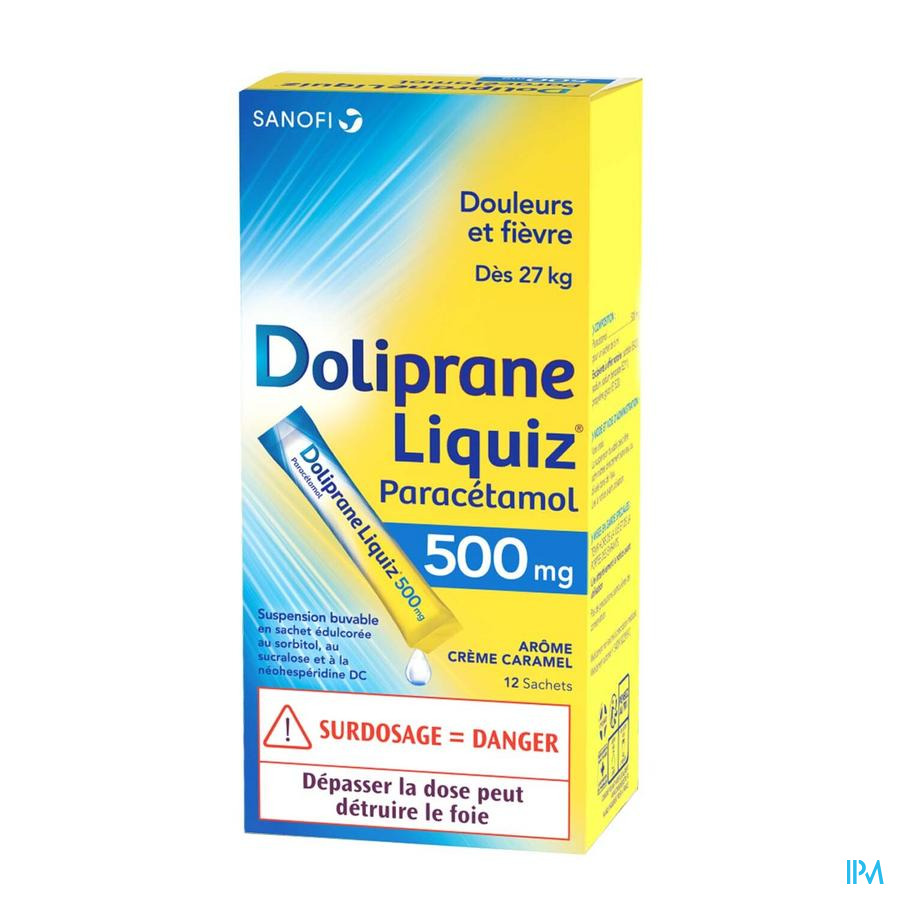 vignette DOLIPRANE LIQUIZ 500MG 