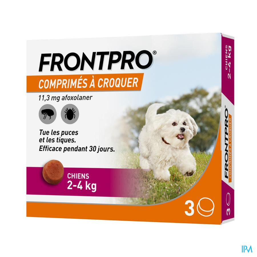 vignette FRONTPRO ANTI-PUCES CHIEN S 2-4KG - 3CPRS
