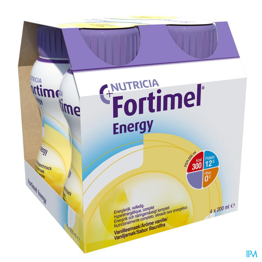 produit Fortimel Energy Vanille Bouteille 200ml X4