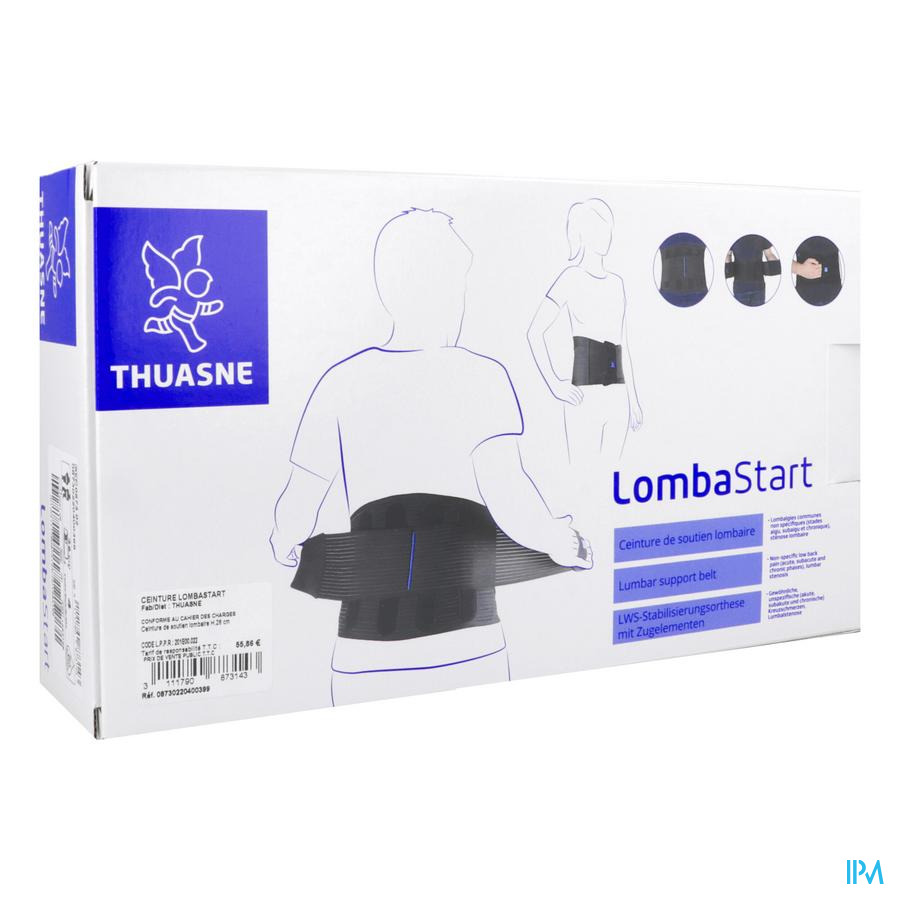 vignette Thuasne Lombastart Ceinture Soutien Lombaire 26cm Noire T4