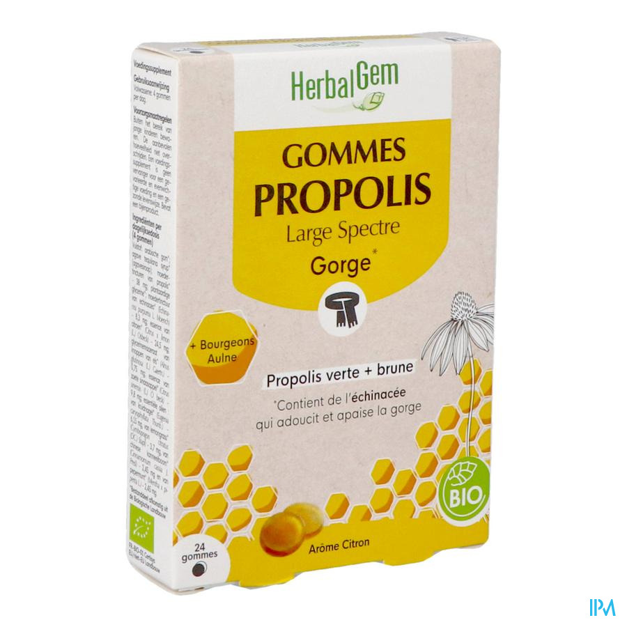 produit HERBALGEM PROPOLIS LARGE SPECTRE 24 GOMM