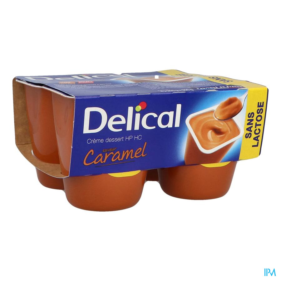 vignette Delical Creme Dessert Hp Hc Sans Lactose Caramel 200g X4