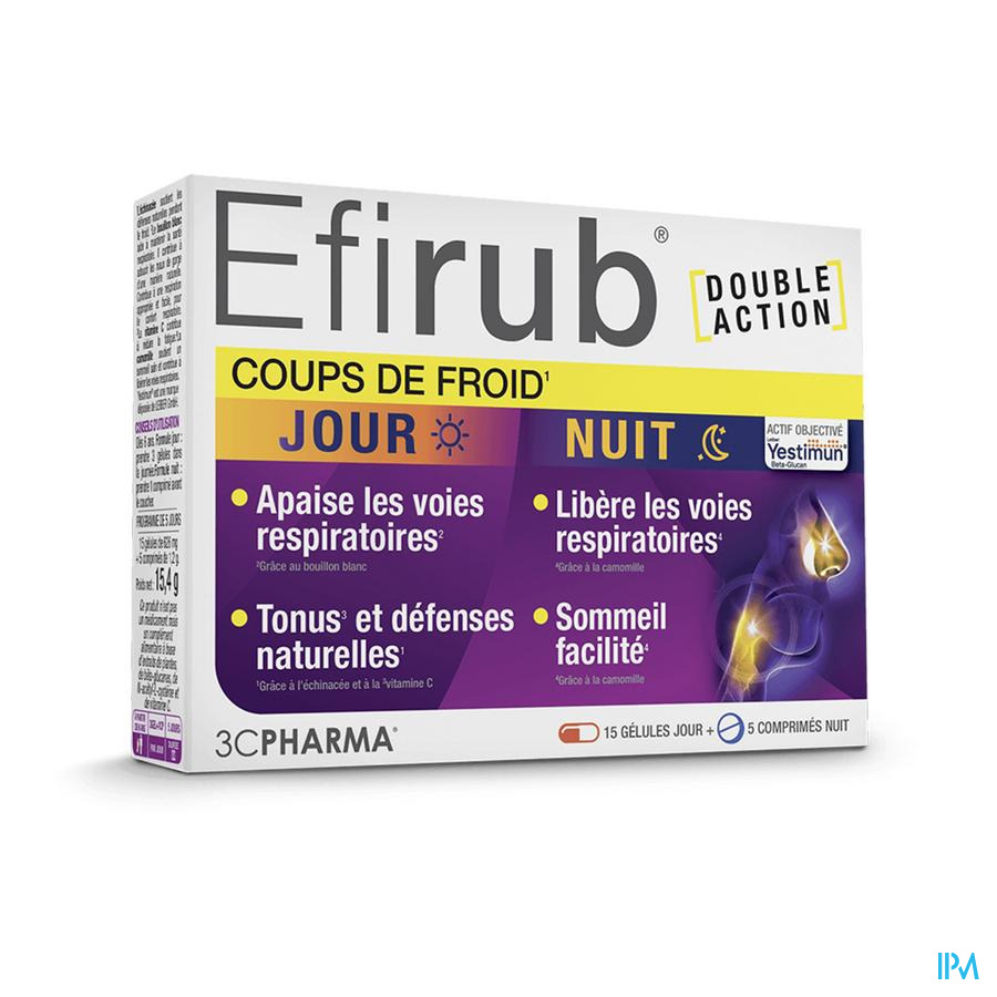 produit 3C PHARMA EFIRUB JR/NT CPR 15+5