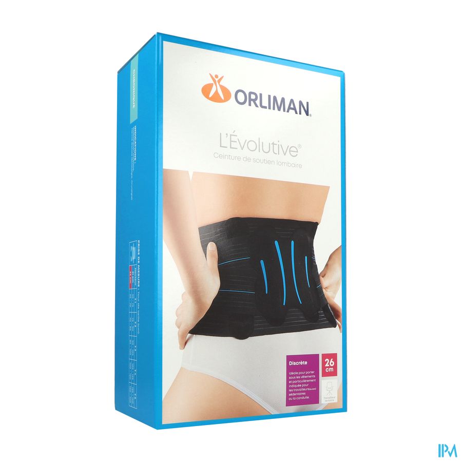 vignette Orliman Ceinture De Soutien Lombaire l'evolutive 26cm Noir T1
